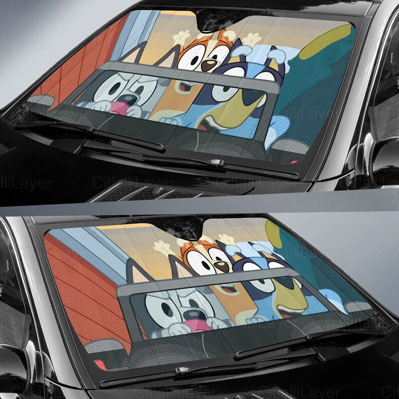Bluey Car Sun Shade Funny Bluey Sunshade Bluey Car Etsy Australia