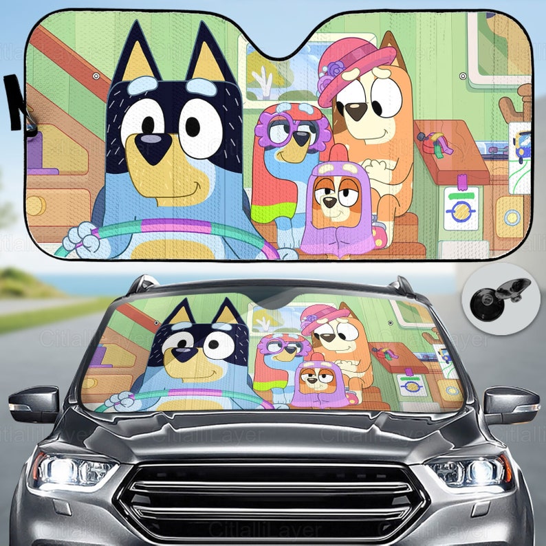 Bluey Auto Sun Shade Bluey Car Sun Shade Bluey Car Decor Etsy México