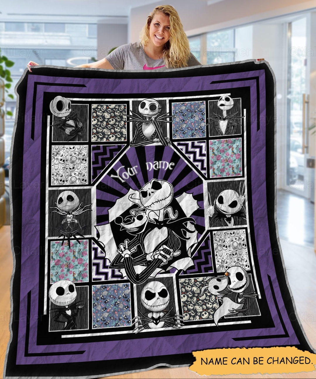 Jack Skellington Quilt Personalized Jack Quilt Jack Etsy