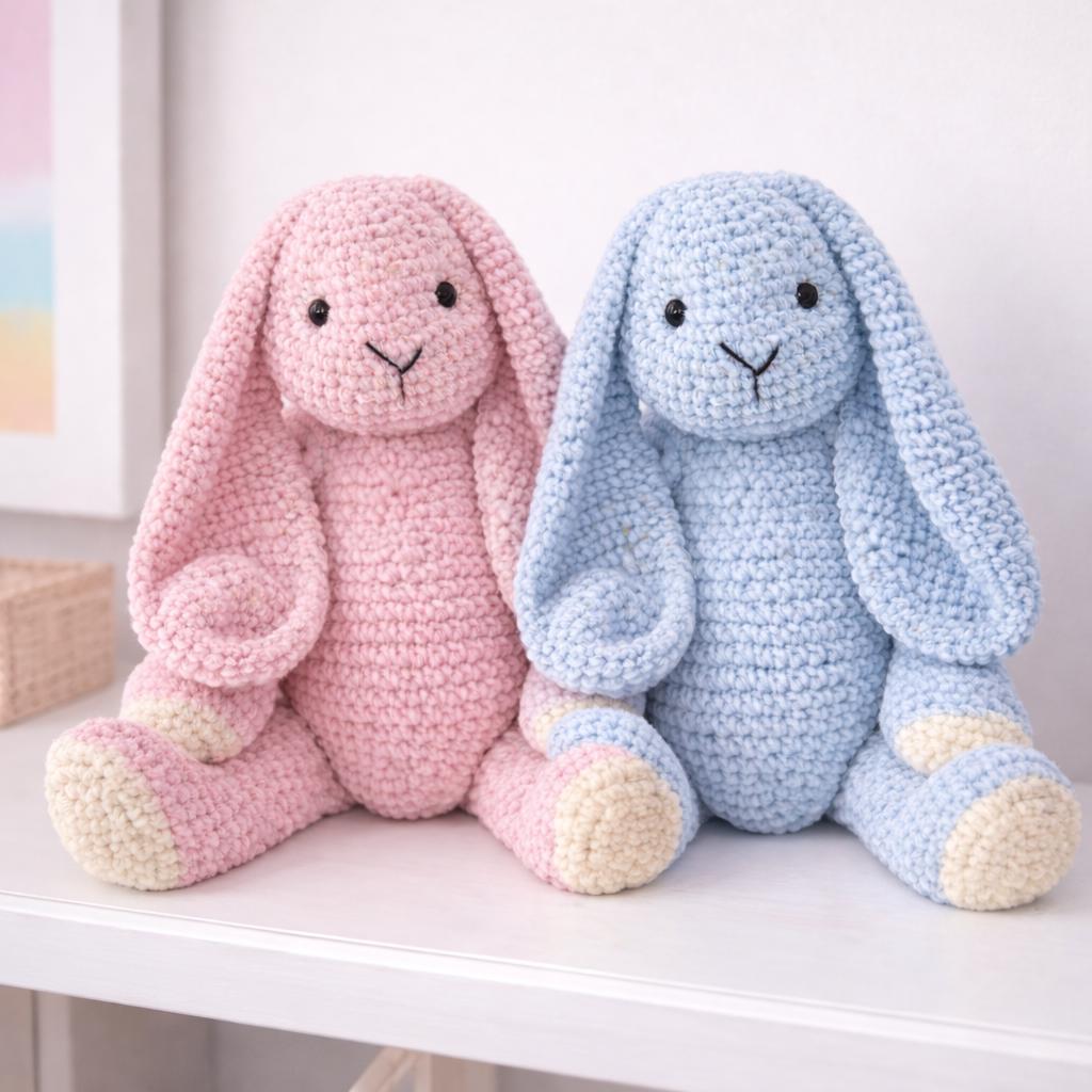 Floppy Ears Bunny Crochet Pattern PDF, Amigurumi Bunny Pattern, Pink ...