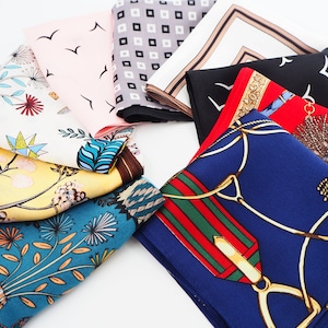 100% Pure Silk Scarf, Silk Hair Scarf, Silk Bandana, Silk Neck Scarf, Silk Head Scarf, Silk Square Scarf, Silk Neckerchief, Silk Gifts