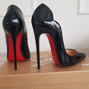 Christian Louboutin 36 US 6 Simple Pump 10cm Beige Round Toe red