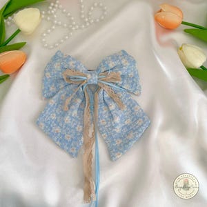 HANDMADE Cotton Lace HairBow Clip | Gift for her | Vintage Cottagecore | Birthday Gift | Custom Handwritten Card Included | Free shipping