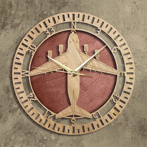 Airplane Wall Clock Etsy