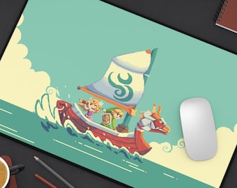 Alfombrilla de ratón/escritorio TLOZ Wind Waker - Pixel Art, Fanart, Videojuegos, Toon Link, Decoración de escritorio, Regalo para gamers, Estética, Bonita, Navegación