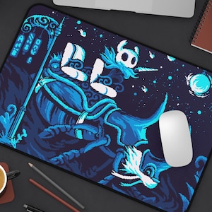 Hollow Knight Mouse Pad - Hollow Knight desk mat - Desk mat gaming - Desk mat aesthetic - Pixel Art - Deskmat - Mousepad afbeelding 1