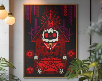 Póster de Cult Of the Lamb, juego indie, regalo para gamers, pixel art, videojuegos, póster en lienzo, pintura, decoración de pared para el hogar, regalo para gamers