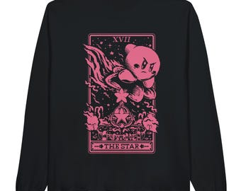 Sudadera con diseño pixelado de la carta del tarot de Kirby The Star - Fanart, Sudadera de videojuego, Regalo para gamers, Tarot, Sudadera navideña, Sudadera bonita