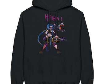 Jinx Hoodie LoL League of Legends Cozy Winter Hooded Sweater Cosplay Alternative Apparel Nerd Outerwear Egirl Gift Halloween Christmas Gift