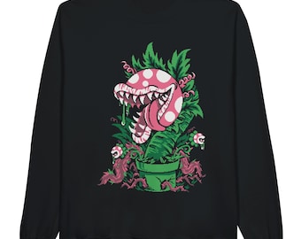 Sudadera con estampado pixelado de la Planta Piraña, Sudadera de Mario, Sudadera para gamers, Camiseta de videojuegos, Regalo para gamers, Halloween, Regalo de Navidad