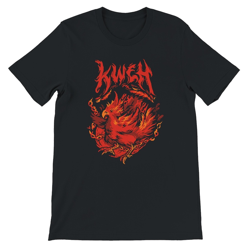 KWEH Pixel Art Shirt - Chocobo Tee Shirt, ffxiv ffvii ff14 ff7, Fanart, Video Game Shirt, Gift For Gamer, Pixel Art Tshirt - Unisex T-shirt Black