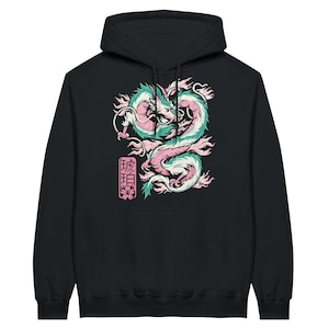 Haku Pixel Anime Hoodie, Vintage Hoodie, Anime Hoodie, Dragon Hoodie, Gift For Friends, Otaku, Pixel Art Hoodie - Unisex Adult Hoodie Black