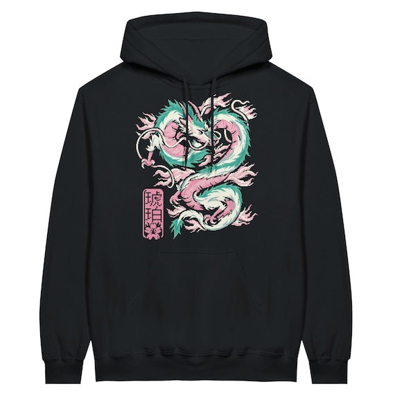 Haku Pixel Anime Hoodie, Vintage Hoodie, Anime Hoodie, Dragon Hoodie, Gift For Friends, Otaku, Pixel Art Hoodie - Unisex Adult Hoodie