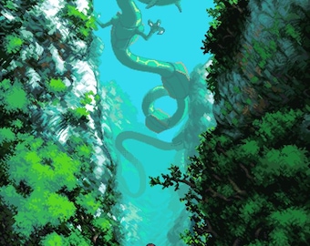 Rayquaza Digital Art, Pixel Art, Fanart, Video Games Wallpaper