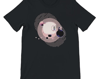 Camiseta con gráfico retro de Bomberman, camiseta de videojuegos arcade, camiseta de pixel art, camiseta unisex