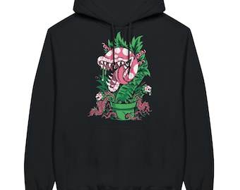 Sudadera con capucha de Planta Piraña Pixel Art - Sudadera con capucha de Mario, Sudadera con capucha de videojuegos, Fanart, Videojuegos, Regalo para gamer, Sudadera con capucha Pixel Art, Sudadera con capucha unisex para adultos