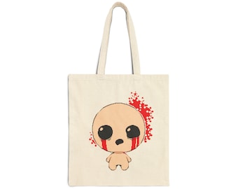 Bolso de tela para videojuegos de The Binding of Isaac, bolso de tela indie, pixel art, videojuegos, regalo para gamers, fan art - Bolso de tela de lona de algodón