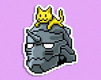 Pegatinas de FMA / Gatos y gatitos de Alphonse - Pegatinas de alquimista - Pegatinas de anime - Pegatinas para portátil - Pegatinas de pixel art - Pegatinas troqueladas