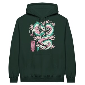 Haku Pixel Anime Hoodie, Vintage Hoodie, Anime Hoodie, Dragon Hoodie, Gift For Friends, Otaku, Pixel Art Hoodie - Unisex Adult Hoodie Forest Green