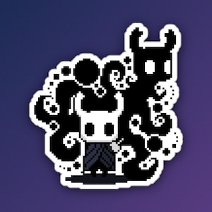 Hollow Knight Pixel Art Sticker - Hollow Knight Sticker - Fanart Videogame - Video Game Merch - Indie Game Stickers - Kiss-Cut Sticker