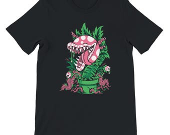 Camiseta de arte pixelado de la Planta Piraña - Camiseta de Mario, Camiseta de videojuegos, Fanart, Camiseta de videojuegos, Regalo para gamers, Halloween, Regalo de Navidad