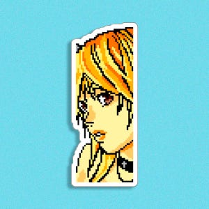 Anime Vintage Aufkleber - Manga Aufkleber - Pixel Art Aufkleber - Anime Lovers Aufkleber - Shinigami Aufkleber - Japanischer Aufkleber - Kiss-Cut Aufkleber