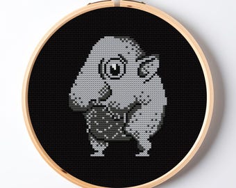 Schnoz Cross Stitch Pattern PDF, Funny Anime Manga Meme Needlepoint Chart Mini Geeky Embroidery Design, Instant Download Pattern Keeper SAGA