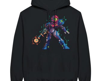 Sudadera con capucha de Metroid, Samus Aran Dread, ropa de videojuegos de Nintendo, regalo retro para gamers, sudadera de videojuegos de ciencia ficción, ropa de abrigo unisex para geeks en Navidad