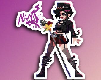 Nana Osaki Sticker Anime Pixel Art Punk Rock Decal Black Stones Merch Ren Honjo Ai Yazawa Manga Gothic Vivienne Aesthetic Vinyl Sticker