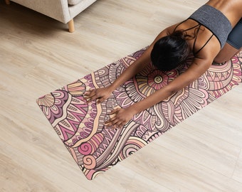 Colorful Pink Abstract Boho Fantasy Yoga Mat