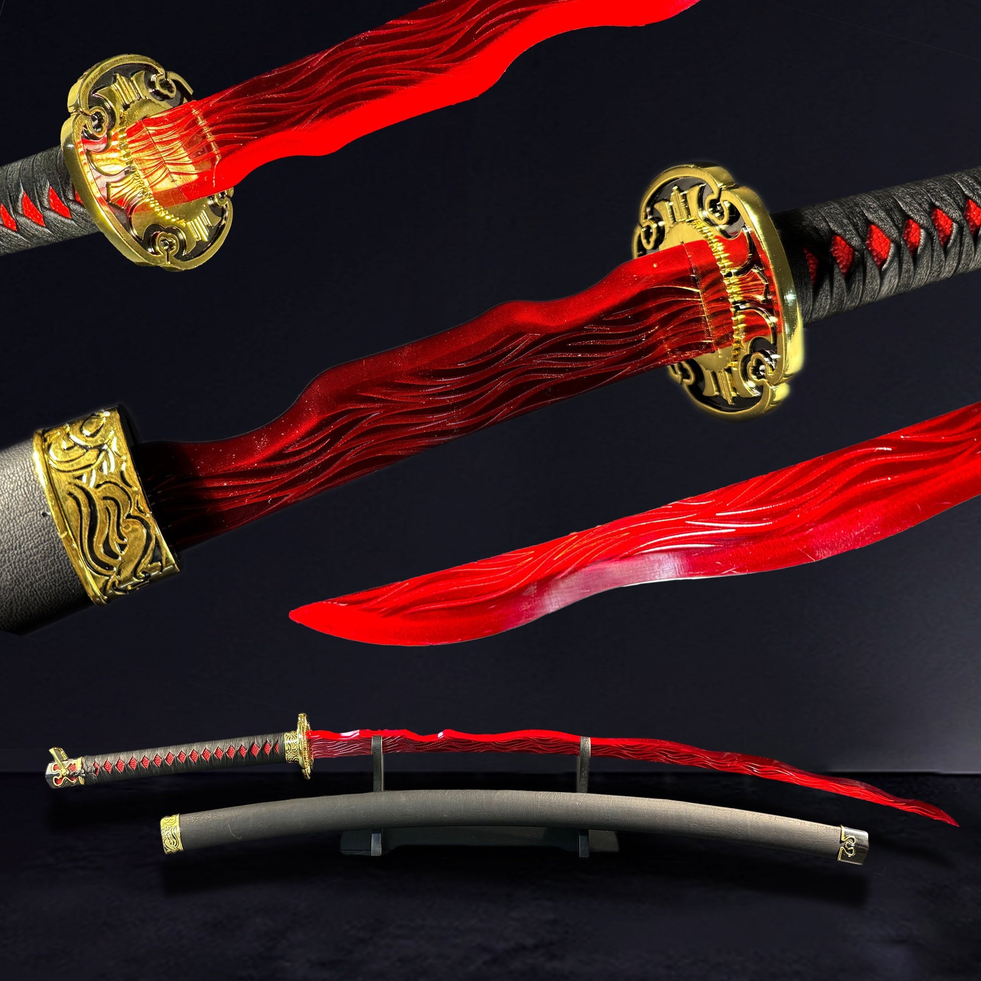 44.5” Rivers of Blood Foam Katana Samurai Sword Elden Fantasy Video Game  Cosplay