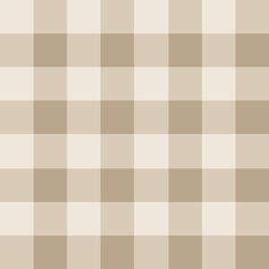 May include: A repeating gingham pattern featuring a grid of alternating light beige and medium tan squares. The design consists of uniform, evenly spaced blocks arranged in a consistent checkerboard layout across the entire square surface area.