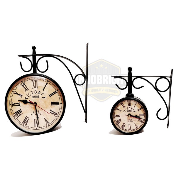 horloge de gare vintage - Art mural victorien rétro des années 1900 - Charmante décoration de maison rétro élégante antique - Horloge antique de chambre à coucher