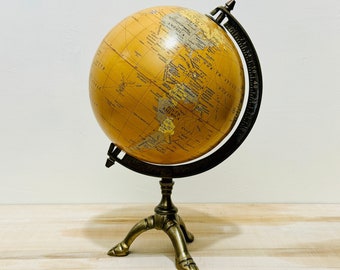 12'' Antique Brass Globe With World Map, Tabletop Globe, New Year Gift, Christmas Gifts, Anniversary Presents, Decorative Desk Essentials