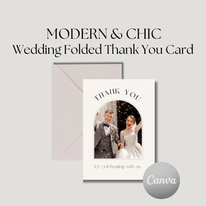Hochzeit Dankeskarte, Klappkarte Hochzeit Dankeschön, Moderne Dankeskarte, Hochzeit Details, DIY Hochzeit, Canva Kartenvorlage, Sonderanfertigung