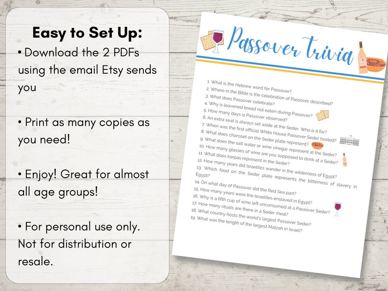 Happy Passover Trivia | Trivia Game Night | Family Game Night ...