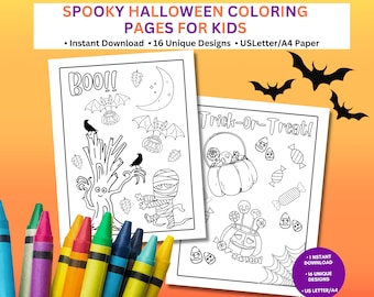 Halloween Coloring Pages Printable for kids | Classroom and Halloween Activities for Children | Spooky, Magical Coloring book for kids