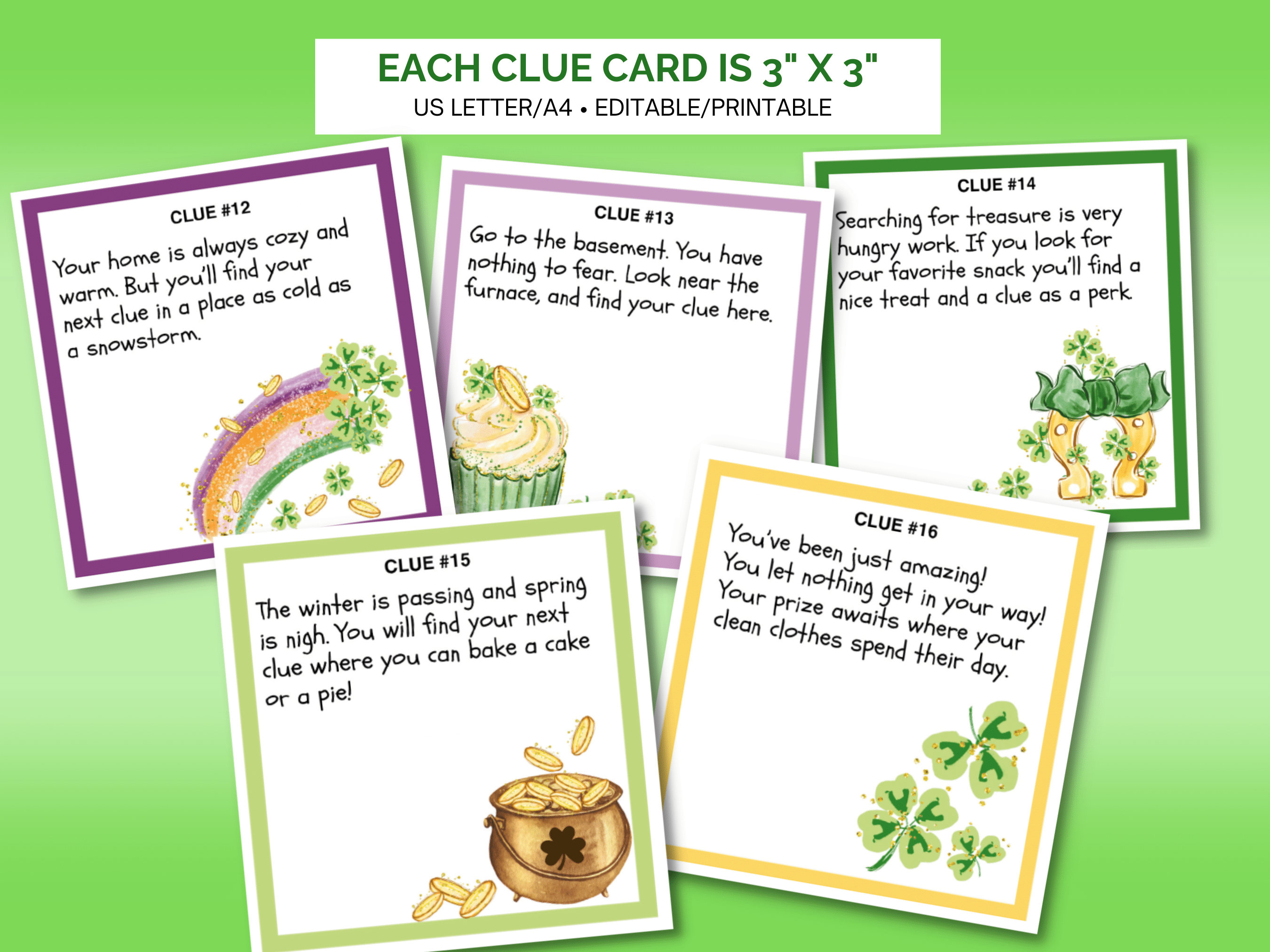 Editable Indoor St Patricks Day Scavenger Hunt for Kids | Printable ...