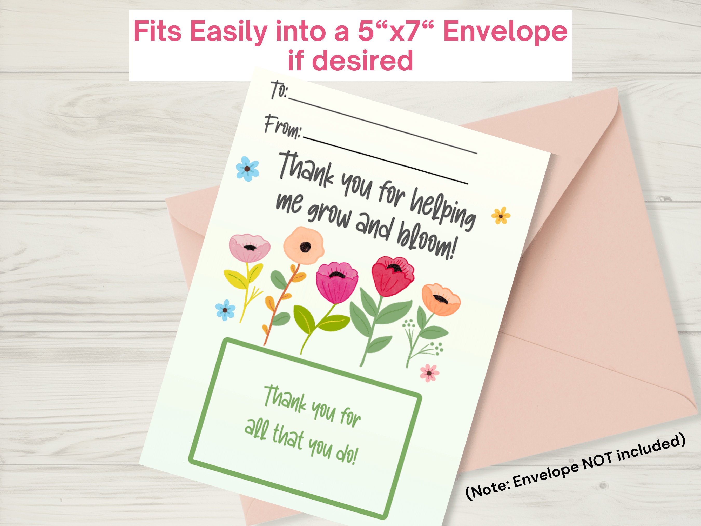 Editable Teacher Appreciation Week Gift Card Holder, Personalized End ...