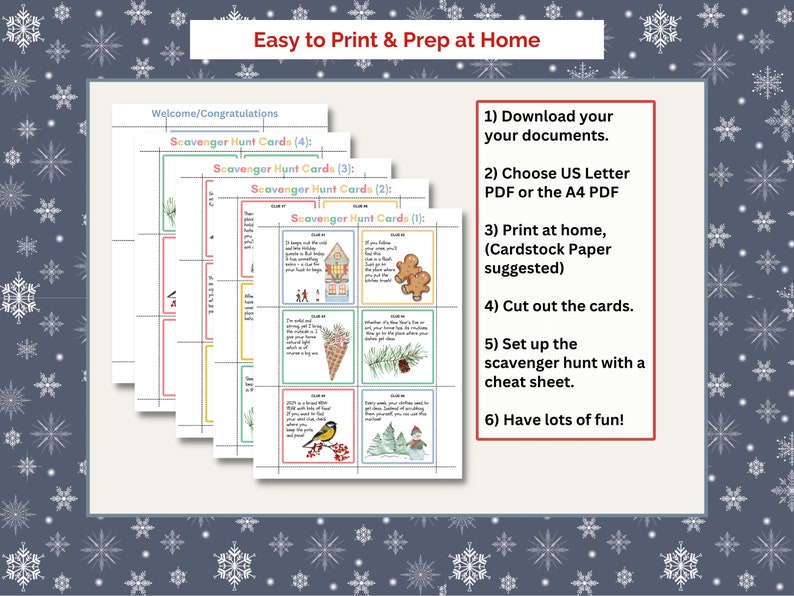 Indoor Winter Scavenger Hunt for Kids | Printable Editable Treasure ...