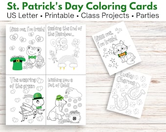St Patricks Day Coloring Cards for Kids | Coloring pages for kids | St Patricks Day Coloring Pages | St Patricks Day Printables