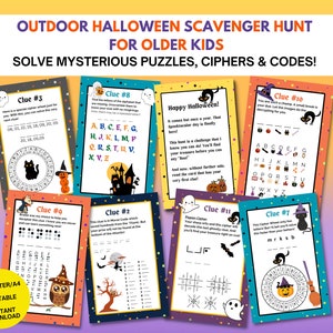 Outdoor Halloween Scavenger Hunt for older kids | Party Game and Treasure Hunt |  Scavenger hunt for Tweens Teens and older kids