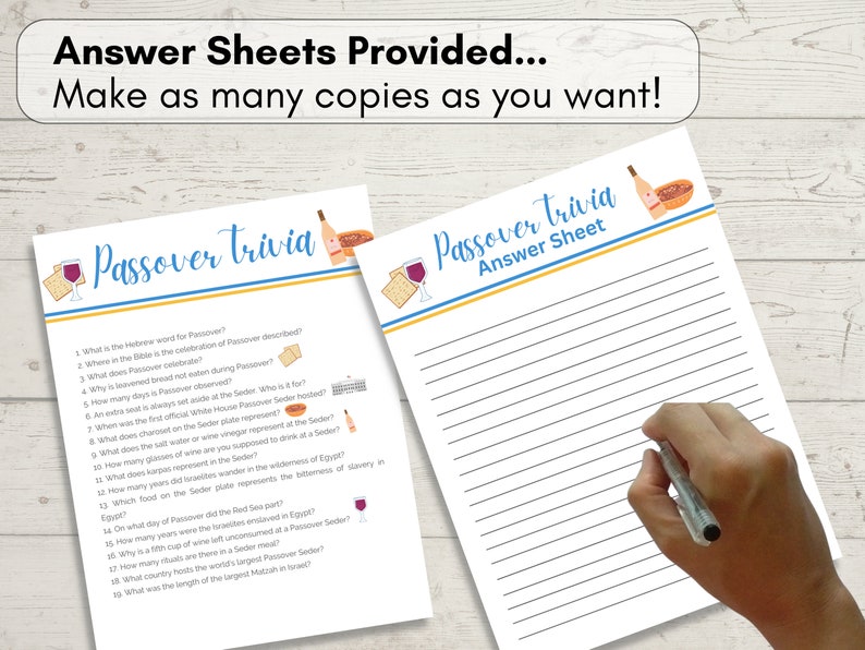 Happy Passover Trivia | Trivia Game Night | Family Game Night ...