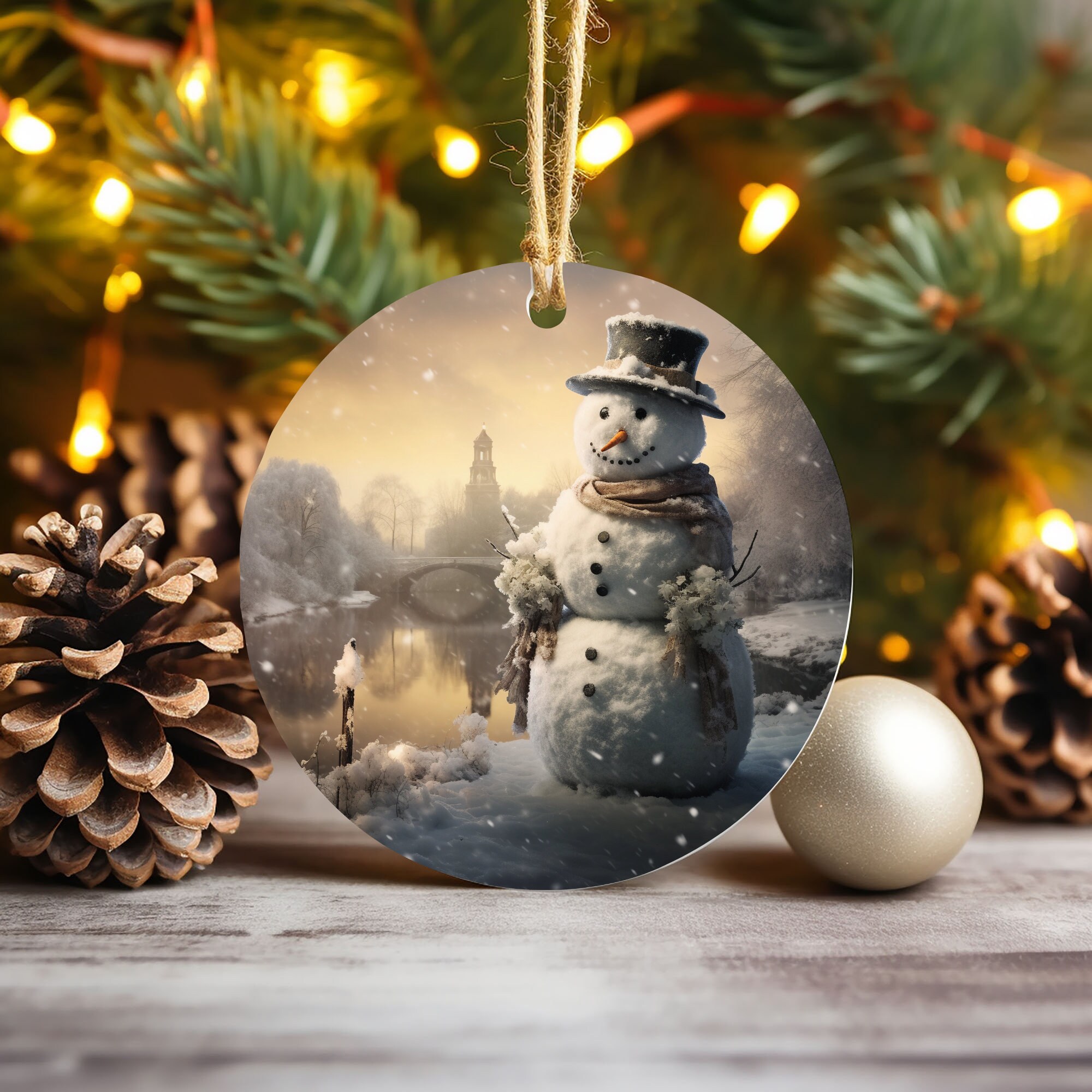 Realistic Snowman Sublimation Round Door Hanger Design PNG - Etsy
