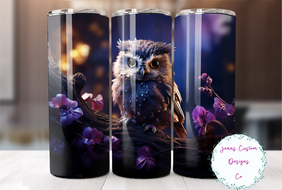 Magical Baby Owl 20 Oz Skinny Tumbler Sublimation Design Digital ...