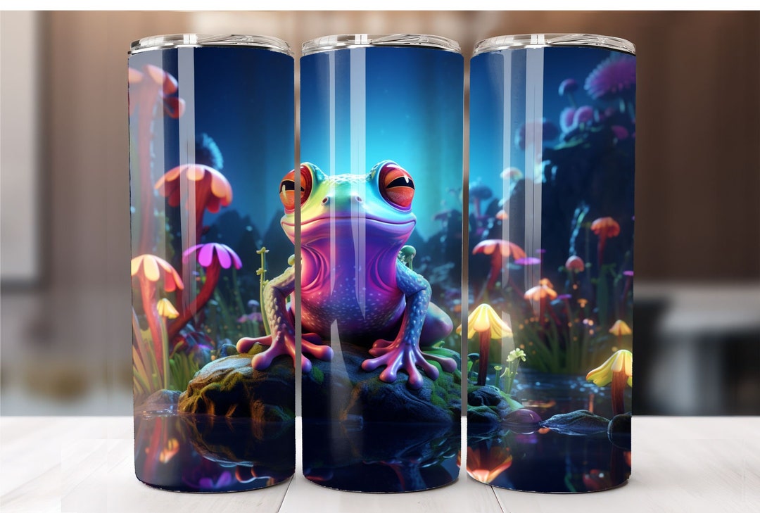 Neon Frog, Mushroom Forest 20 Oz Skinny Tumbler Sublimation Design ...