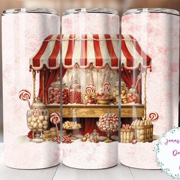 Peppermint Candy, Candy Cane 20 oz Skinny Tumbler Sublimation Design Digital Download PNG Instant DIGITAL ONLY, Straight Christmas tumbler