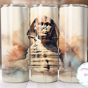 Great Sphinx of Giza 20 oz Skinny Tumbler Sublimation Design Digital Download PNG Instant DIGITAL ONLY, Straight Egyptian tumbler wrap.