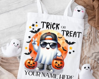 Halloween Sublimation Design, Ghost Trick or Treat, PNG Digital Download - Cute Trick or Treat Tote Mug Tshirt Tumbler Sublimation