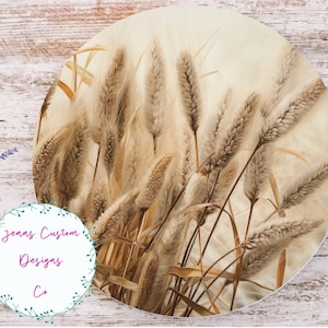 Fall Wheat Grass Sublimation Round Door Hanger Design PNG, Sublimation Design for 12 Inch Round, Digital Download ONLY, Round Autumn PNG